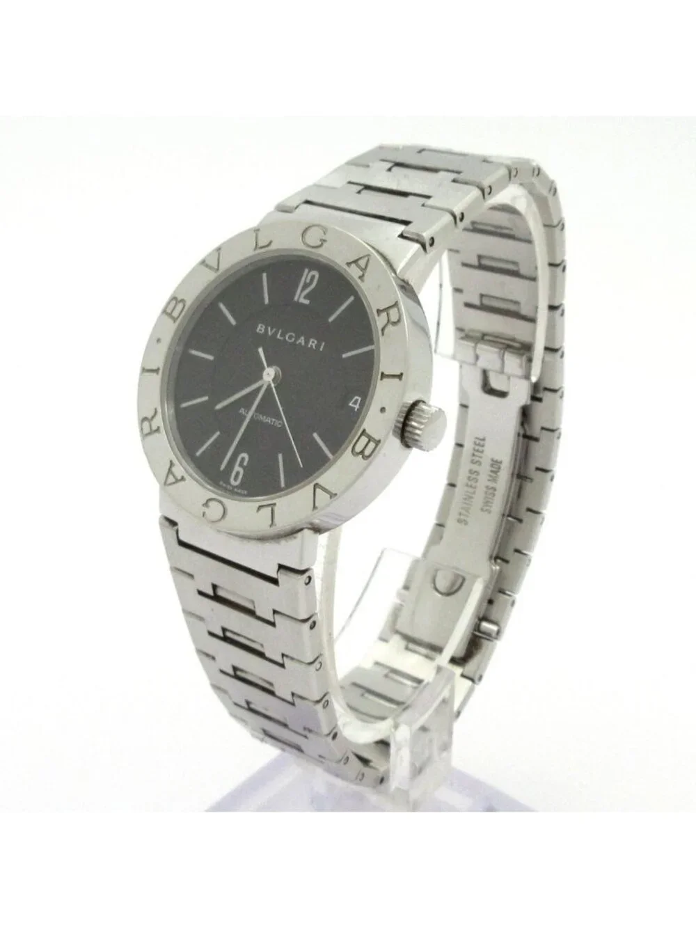 Bvlgari Watch Black Silver
